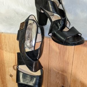 Michael Kors black leather sandals